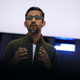 Google CEO Sundar Pichai delivers the keynote address at the Google I/O 2018 Conference at Shoreline Amphitheater on May 8, 2018 in Mountain View, California.